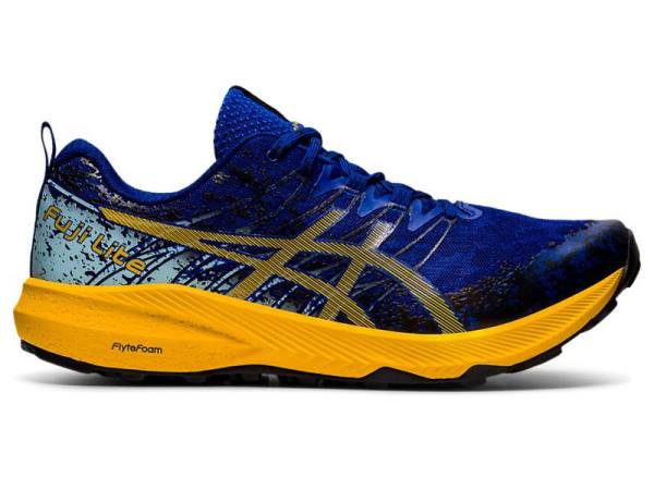 Asics Trailschoenen Heren, FUJI LITE 2 Blauw/Oranje/Bloemen - Asics Nieuwe Collectie | B8379152-IY